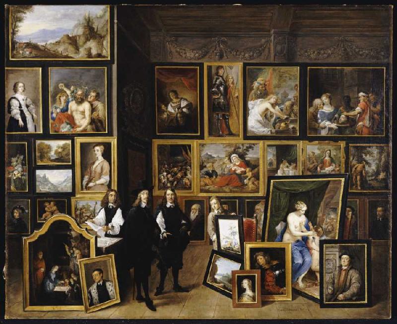 Der Erzherzog Leopold Wilhelm mit dem Künstler und anderen Personen in seiner Galerie. de David Teniers