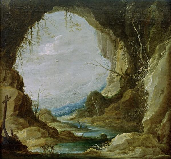 D.Teniers d.J., Blick aus einer Grotte de David Teniers