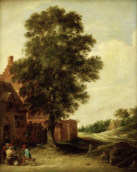 D.Teniers d.J., Wirtshaus unter Linde de David Teniers