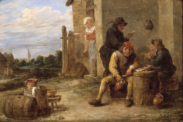 D.Teniers, Three Boors smoking. de David Teniers