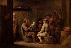 Group in the pub reading. de David Teniers