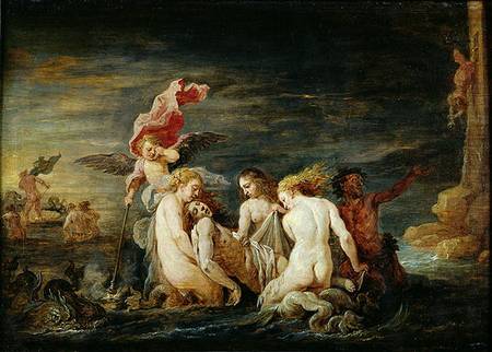 Hero and Leander: Leander Found by the Nereids, copy of a painting by Domenico Feti de David Teniers