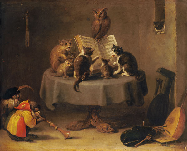 Cat and Monkey concert de David Teniers