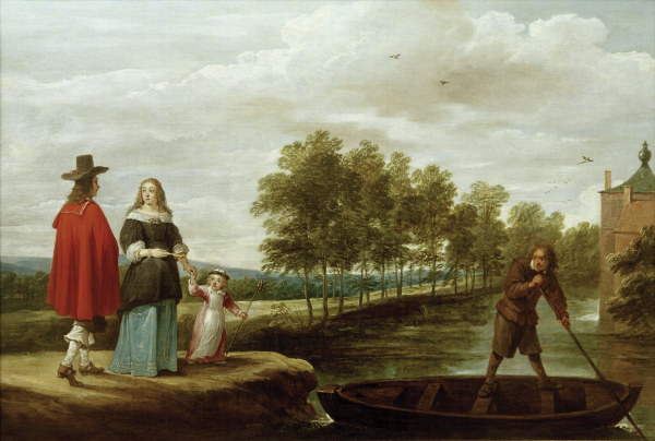 Teniers, Elegante Familie vor Überfahrt de David Teniers