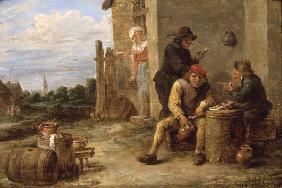 D.Teniers, Three Boors smoking.
