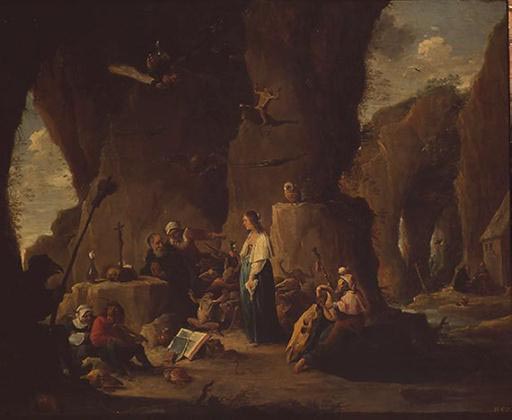 Die Versuchung des Heiligen Antonius in der Felsengrotte de David Teniers