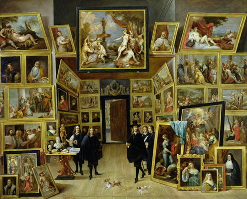 Archduke Leopold Wilhelm (1614-61) in his Picture Gallery, c.1647 (oil on copper) de David the Younger Teniers