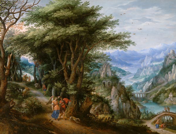 Landscape with Tobias and the Angel de Denys van Alsloot