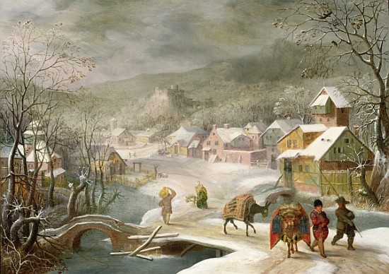 A Winter Landscape with Travellers on a Path de Denys van Alsloot