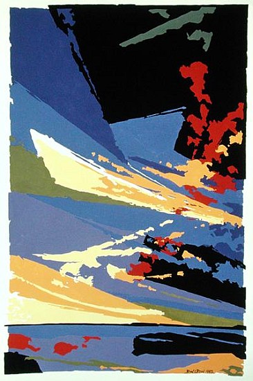 Sunset, St. Ouen, 1985 (gouache on paper)  de Derek  Crow