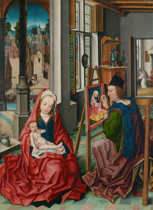 Der Evangelist Lukas malt die Muttergottes de Derick Baegert