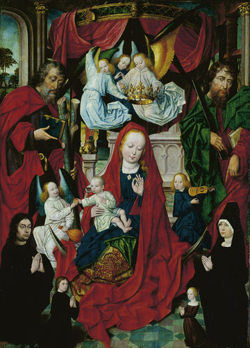 Maria mit Kind, Aposteln und Stifterfamilie de Derick Baegert