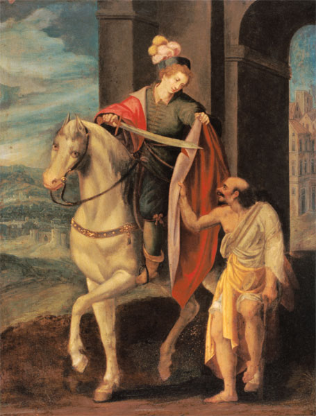 St. Martin shares his Coat with a Beggar de Deutscher Meister