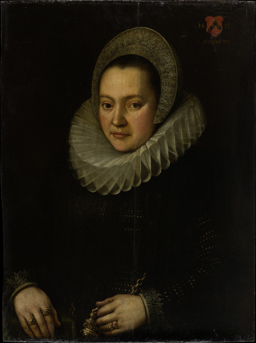 Portrait of a Woman aged 37 de Deutscher Meister von 1621