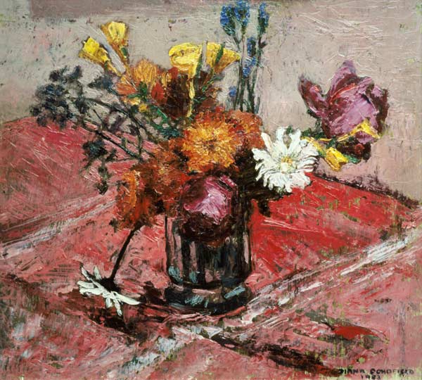 Still Life with Vase of Flowers, 1983 de Diana  Schofield