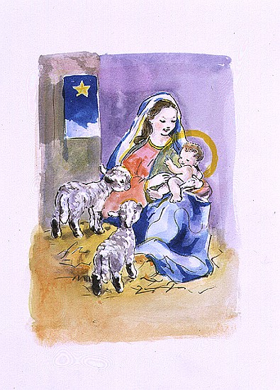 Two Curious Lambs, 1996 (w/c)  de Diane  Matthes
