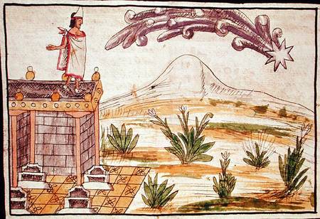 Montezuma II (1466-1520) watching a comet de Diego Duran