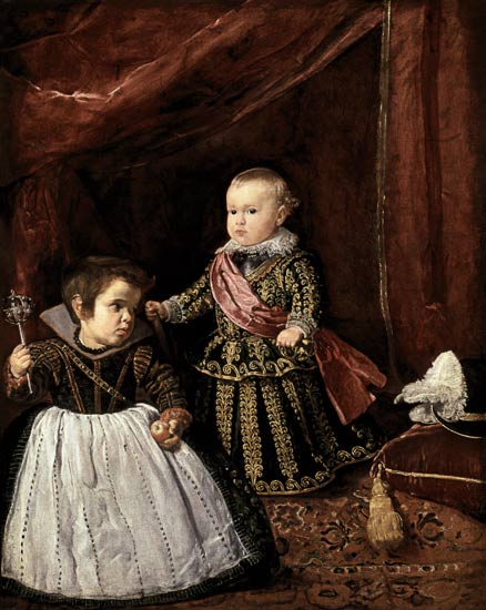 El niño Baltasar de Carlo con un enano de Diego Rodriguez de Silva y Velázquez