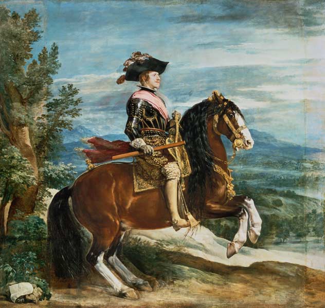 Philipp IV. to horse de Diego Rodriguez de Silva y Velázquez