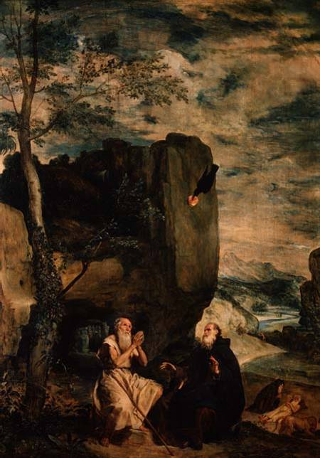 St. Anthony the Abbot and St. Paul the First Hermit de Diego Rodriguez de Silva y Velázquez