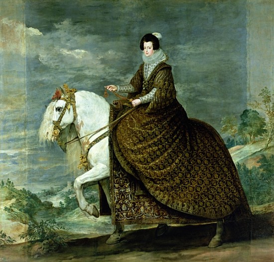 Equestrian portrait of Elisabeth de France, wife of Philip IV of Spain de Diego Rodriguez de Silva y Velázquez