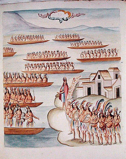 Tome 4 fol.14 Tlatelolco and the Lagoon, from ''Teatro de la Nueva Espagna'' (z/c on paper) de Diego Garcia Panes y Avellan