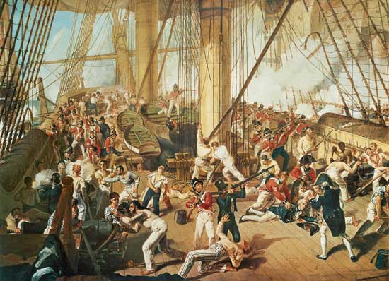 The Battle of Trafalgar 21 October 1805 de Denis Dighton