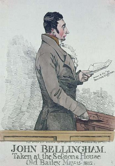 Portrait of John Bellingham (1770-1812) 1812 (colored etching) de Denis Dighton