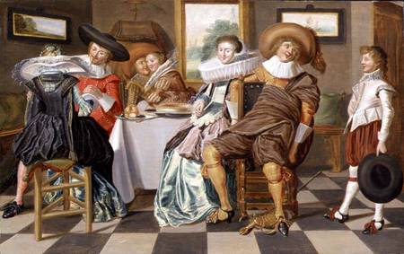 Elegant Figures Feasting at a Table de Dirck Hals