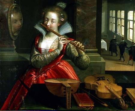 Allegory of Music (the Fluteplayer) de Dirk de Quade van Ravesteyn
