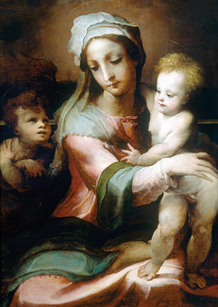 Madonna and child with infant John the Baptist de Domenico Beccafumi