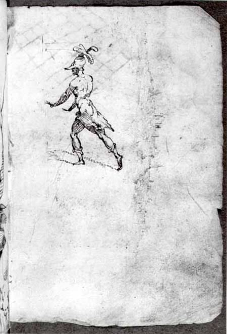 Sketch of a warrior (pen & ink) de Domenico Beccafumi