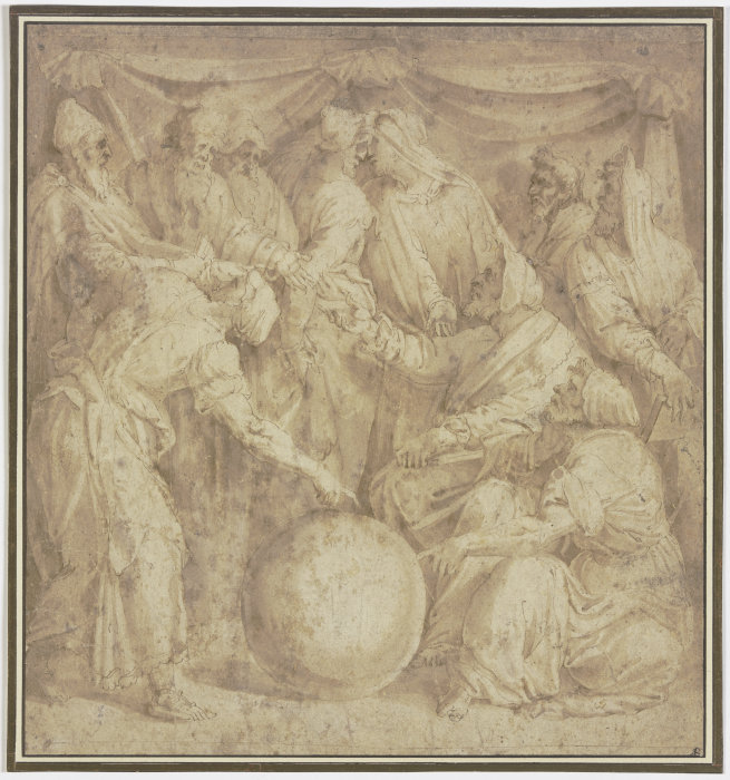 Zehn Philosophen um einen Globus versammelt de Domenico Beccafumi