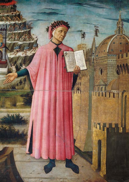 Dante reading from the 'Divine Comedy' (detail) de Domenico  di Michelino