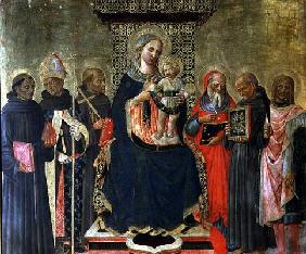 Madonna and Child with Saints (tempera on panel)