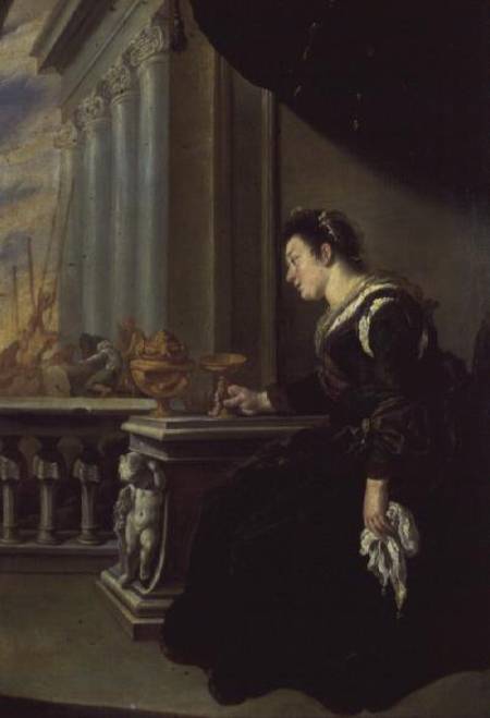 Artemisia grieving over Mausolus (panel) de Domenico Fetti