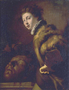 David mit dem Haupt des Goliath. de Domenico Fetti