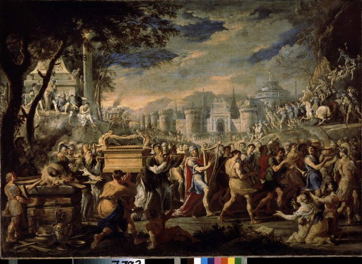 King David bearing the Ark of the Covenant into Jerusalem de Domenico Gargiulo