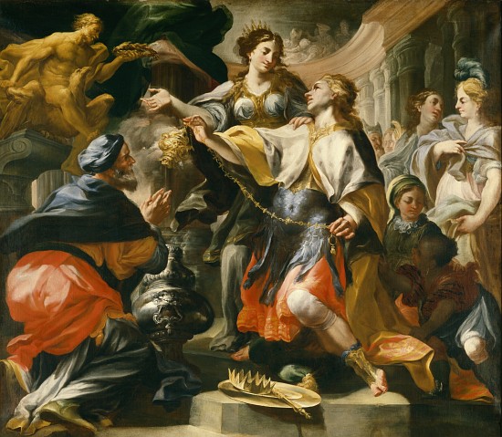 Solomon Worshiping the Pagan Gods de Domenico Antonio Vaccaro