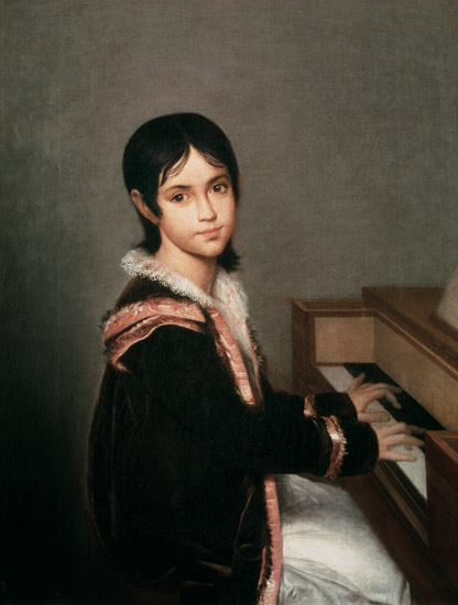 The Artist's Daughter at the Piano de Domingos Antonio de Sequeira