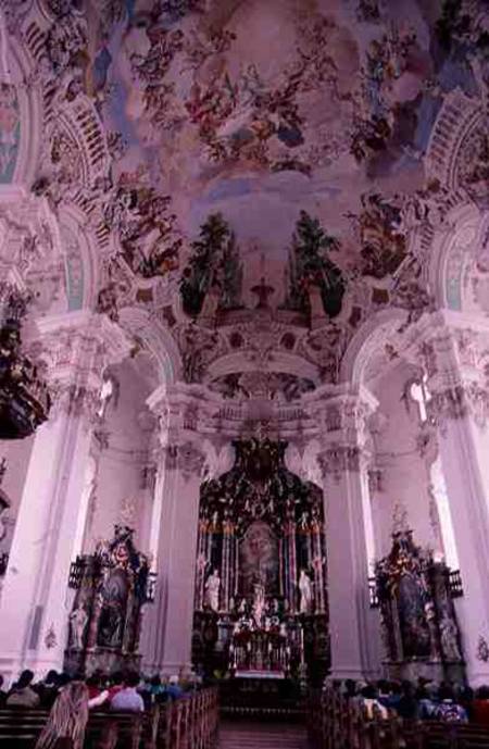Rococo interior of the church, designed de Dominidus  Zimmerman