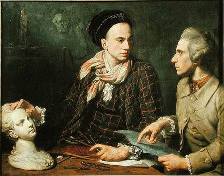 Self Portrait with Dominique Herment (1730-77) de Dominique Doncre