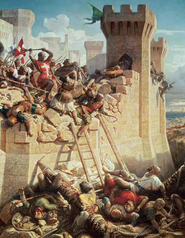 Guillaume de Clermont defending Ptolemais (Acre) in 1291 de Dominique Louis Ferreol Papety