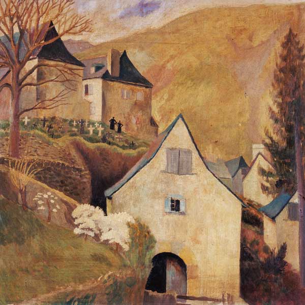 Mountain Church, Larrau (oil on canvas) de Dora Carrington