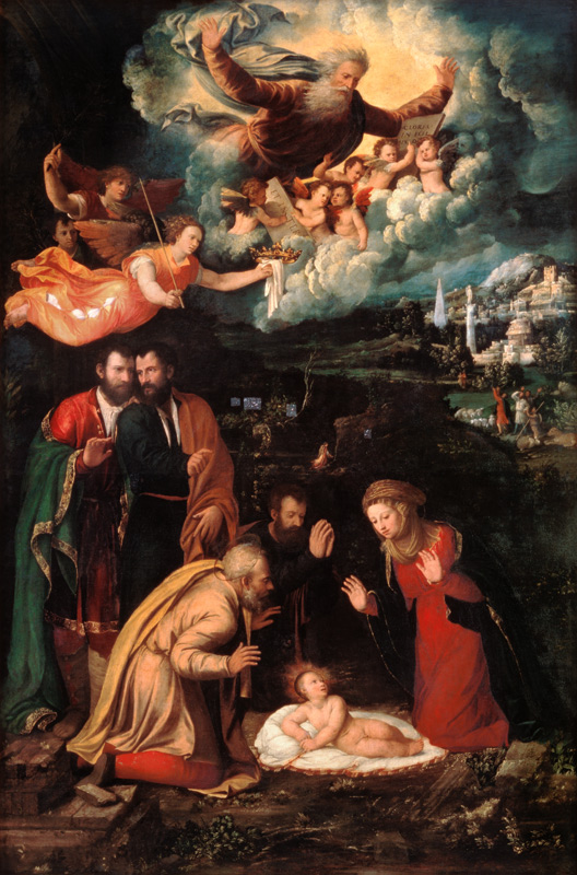 Nativity with God the Father de Dosso Dossi