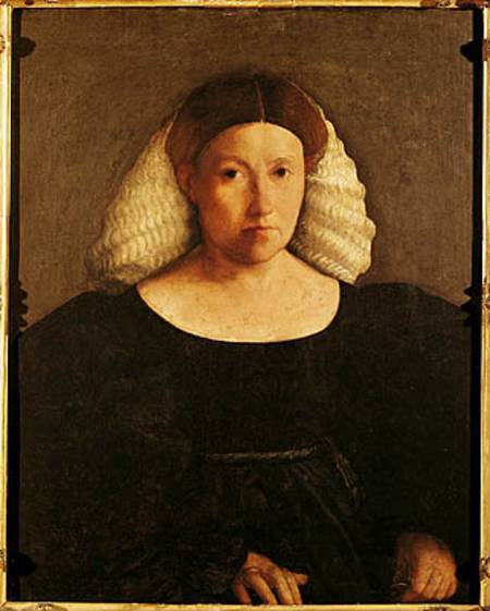 Portrait of a Woman with a White Hairnet de Dosso Dossi