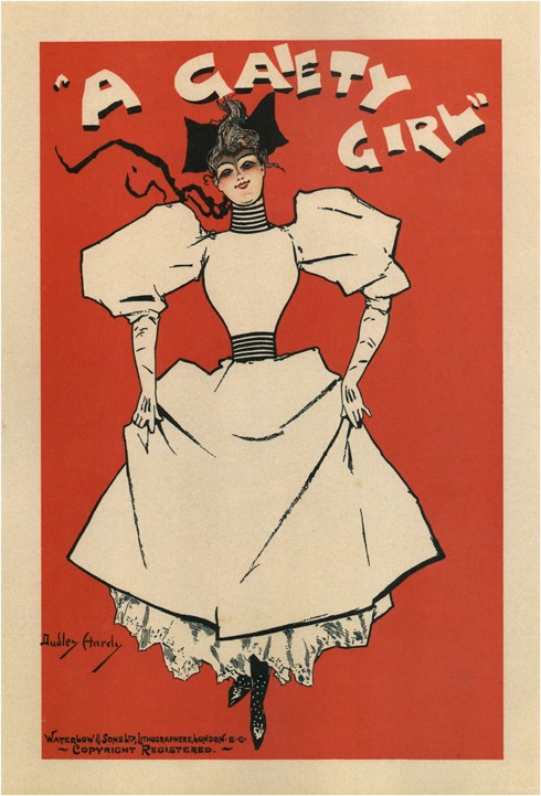 Poster for the musical comedy A Gaiety Girl by Sidney Jones de Dudley Hardy