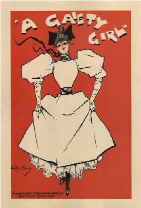 Poster for the musical comedy A Gaiety Girl by Sidney Jones