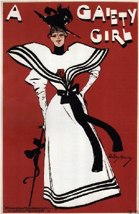 Poster for the musical comedy A Gaiety Girl by Sidney Jones