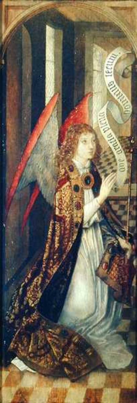 Angel holding a Banner, from an Annunciation Scene de Dutch School
